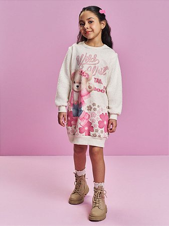 Vestido Infantil Cinti em Moletom Flanelado