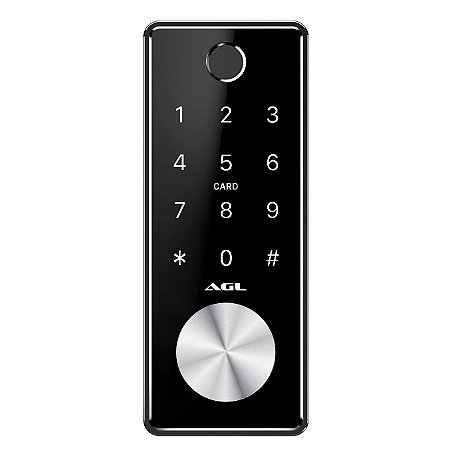 FECHADURA DIGITAL AGL T12 BLUETOOTH PRETA - COM INSTALAÇÃO