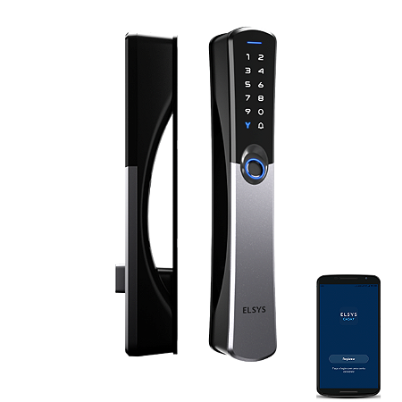 FECHADURA DIGITAL DE EMBUTIR BIOMETRICA WI-FI IP55 SAMBA Á PROVA DE AGUA ESF-DE6100I - PRETA