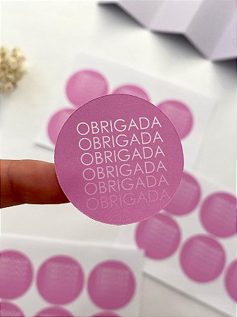 Adesivo obrigada 4x4cm