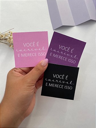 Cartão postal motivacional 6,5x6,5cm