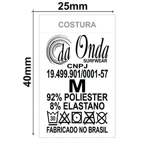 Caixa Etiquetas de Composição em branco LNT 1-2-3-4
