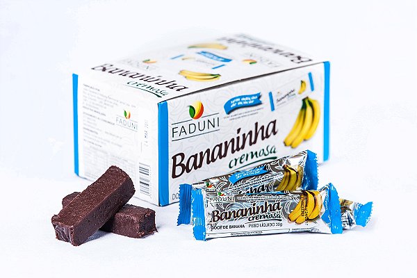Kit 12 Displays Bananinha Cremosa Faduni sem adição de açúcar - 24 unidades de 30g - Doce de banana