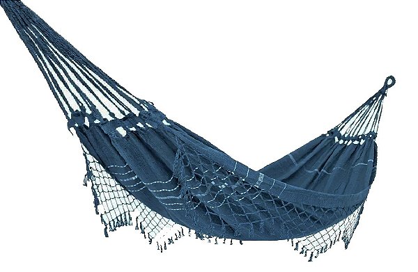 Rede De Descanso Casal Nordeste Super Resistente Azul Jeans Cor 06