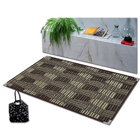 Tapete Sisal Sala Quarto Escritório Marrom Tabaco S-564 Antiderrapante