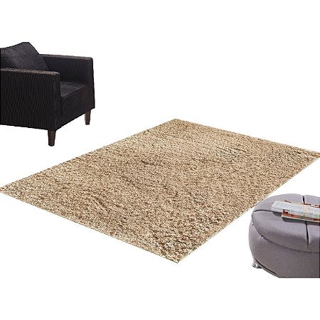 Tapete Pelo Macio Antiderrapante Silky Light Champanhe