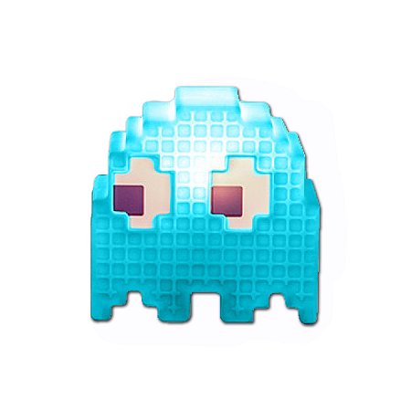 Luminária Abajur de mesa Grande Fantasminha Pac-Man Azul