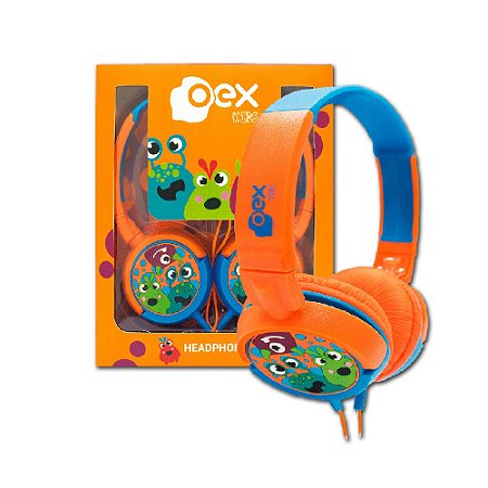 Headphone Infantil Boo Laranja e Azul HP301