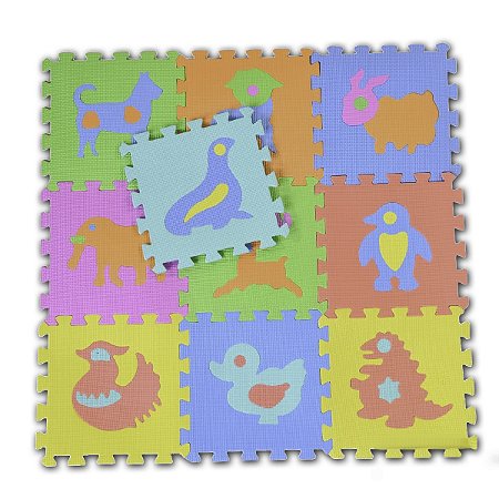 Tapete Tatame EVA Infantil 10 peças Educativo 30x30 Animais