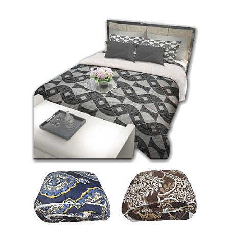 Kit 2 Edredom Coberdrom Casal Queen Sherpa Atacado 2,20x2,40