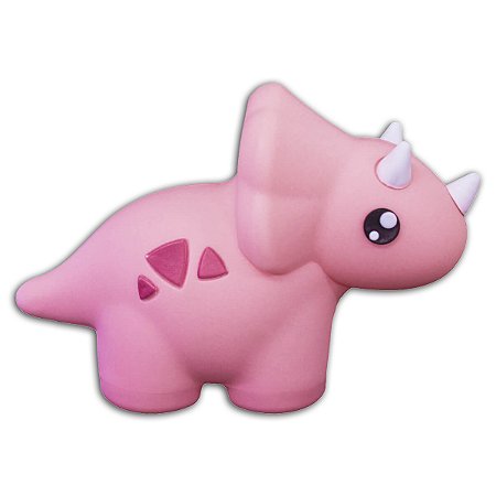 Luminária Dinossauro Baby Top Triceratops Abajur Mesa Grande Rosa
