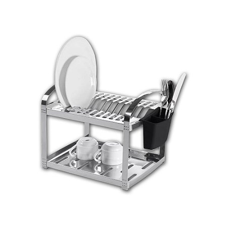 Escorredor Louça 12 Pratos 2 Andares Pia Cozinha Inox Brinox