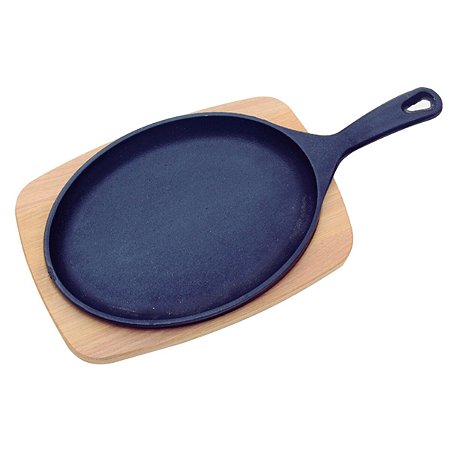 Kit Tábua Mix Grill Ferro Fundido Oval Para Churrasco Teca-tramontina