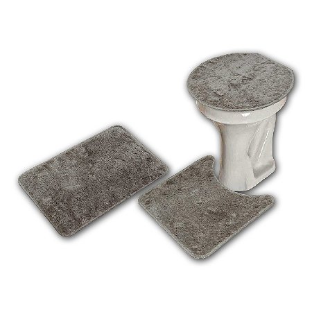 Tapete De Banheiro Kit 3 Pecas Antiderrapante Dubai