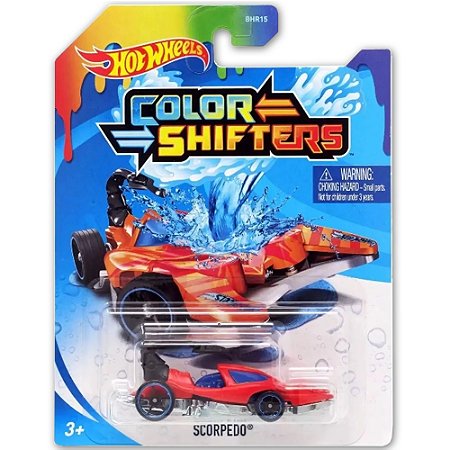 Carrinho Hot Wheels Muda de Cor Color Shifters Mattel 1/64 Scorpedo