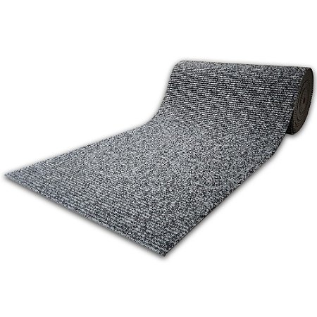 Tapete Passadeira Emborrachada Antiderrapante 65cm Light Preto e Cinza