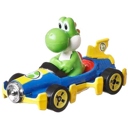 Carrinho Mario Kart Hot Wheels 1:64 Original - Mattel Gbg25 Yoshi Mach 8