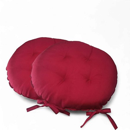 Kit 02 Almofadas Futon Redondo Assento para Cadeira 40x40