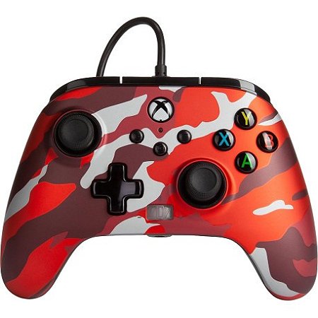 Controle Com Fio - Enhanced Wired - Xbox Serie/PC  PowerA - Camuflado Vermelho