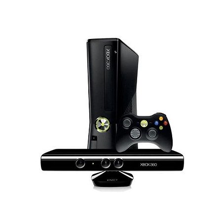 Xbox 360 Slim Bloqueado Com Kinect + 23 Jogos Originais - Desconto no Preço