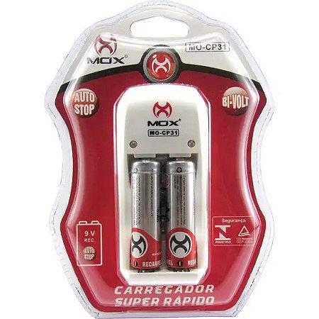 Carregador De Tomada Para Pilha E Bateria Mox Mo-CP31