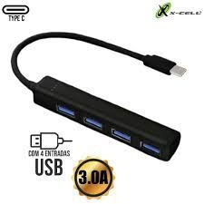 Hub USB Tipo C X-Cell com 4 USB