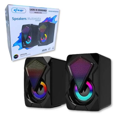 CAIXA DE SOM PARA PC COM ILUMINAÇÃO LED