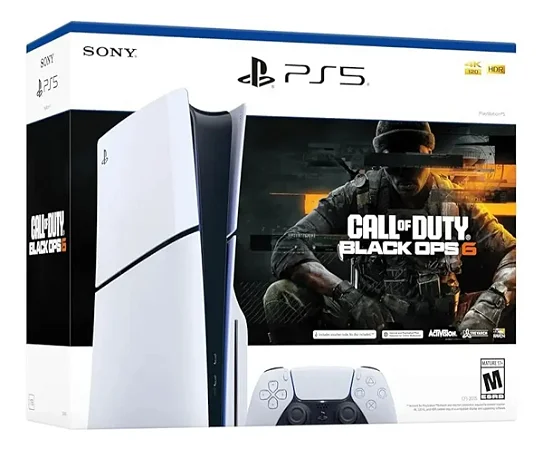 Playstation 5 Slim 1TB ( Novo ) com leitor + Bundle Call Of Duty Black Ops 6