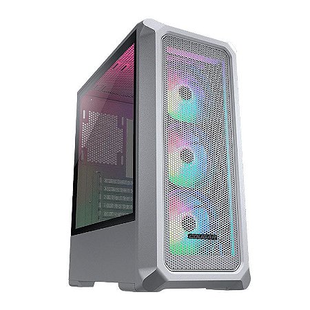 GABINETE GAMER COUGAR ARCHON 2 MESH RGB LATERAL DE VIDRO COM 3 FANS - BRANCO