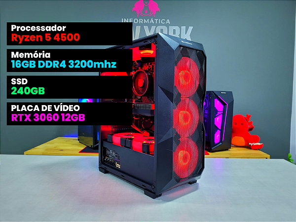 PC GAMER Ryzen 5 4500 + RTX 3060 12GB + 16GB
