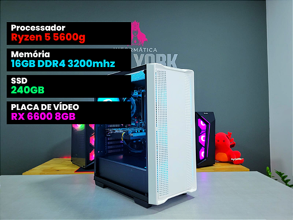 PC Gamer Ryzen 5 5600g + RX 6600 8GB + 16Ram