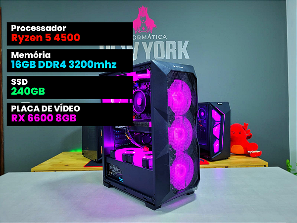 PC GAMER Ryzen 5 4500 + RX 6600 8GB + 16GB