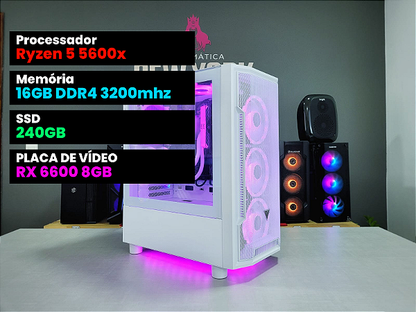 PC Gamer Ryzen 5 5600x + RX 6600 8GB + 16Gb