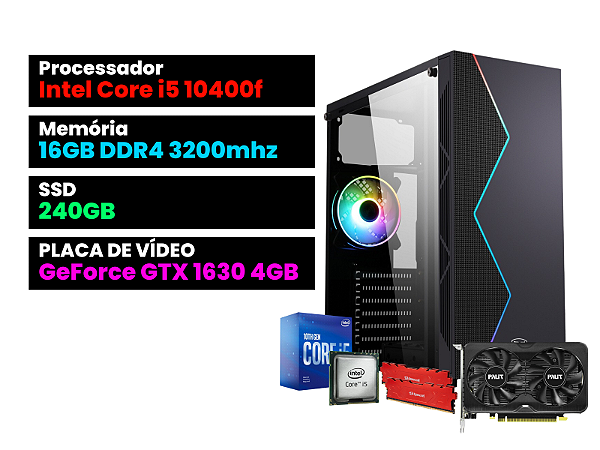 PC Gamer Intel Core I5 10º Ger + GTX 1630 4GB + 16GB RAM