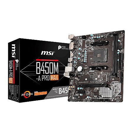 PLACA MAE MSI B450M-A PRO MAX - AMD RYZEN AM4 - DDR4 - MATX - HDMI/DVI
