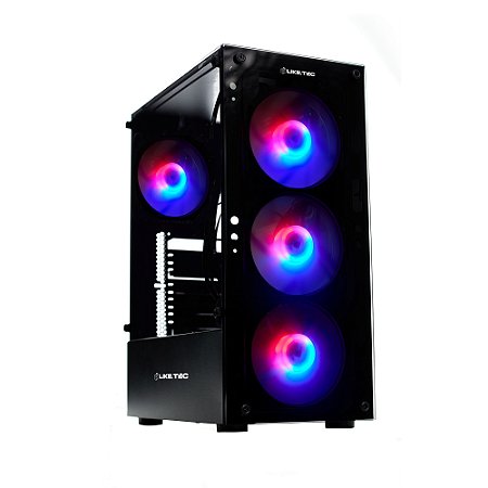 GABINETE LIKETEC GAMER MATRIX RGB COM 4 FANS RGB