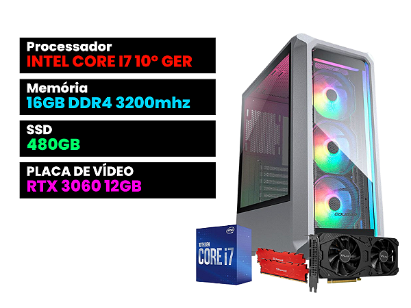 Pc Gamer Poderoso ChicoBR - I7 10700F + RTX 3060 12GB