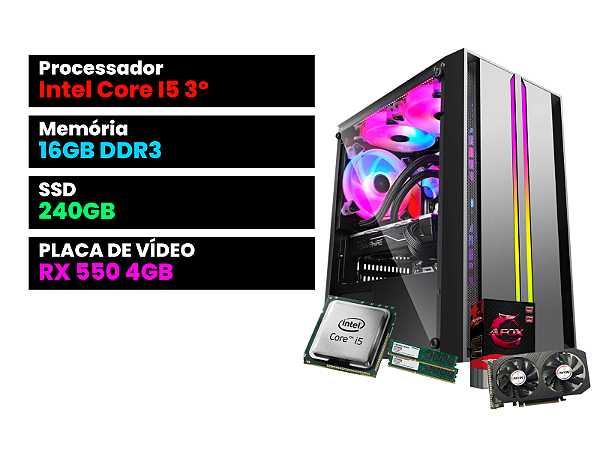 PC GAMER CORE I5 + 16GB + RX 550 4GB