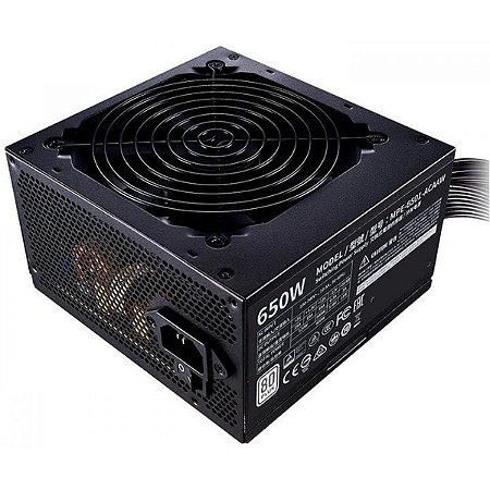 Fonte Cooler Master MWE 650W, 80 Plus White, PFC Ativo