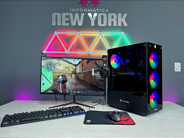 Pc gamer completo com Ryzen 5 4500 + RX 580 8gb + Monitor 20" + Periféricos