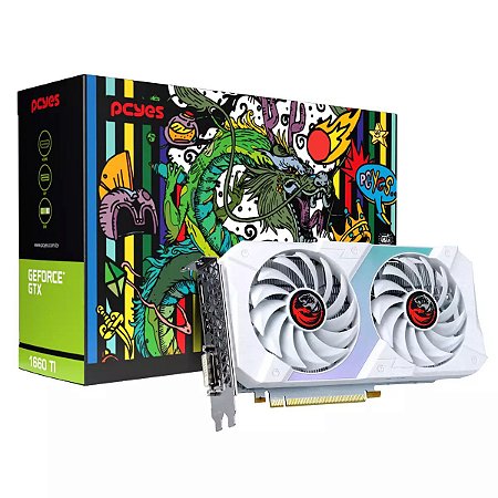 Placa de Vídeo GTX 1660TI 6GB Branca - Pcyes