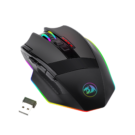 MOUSE GAMER REDRAGON SNIPER PRO - SEM FIO - M801P RGB, 16000 DPI, WIRELESS, 9 BOTÕES PROGRAMÁVEIS, BLACK