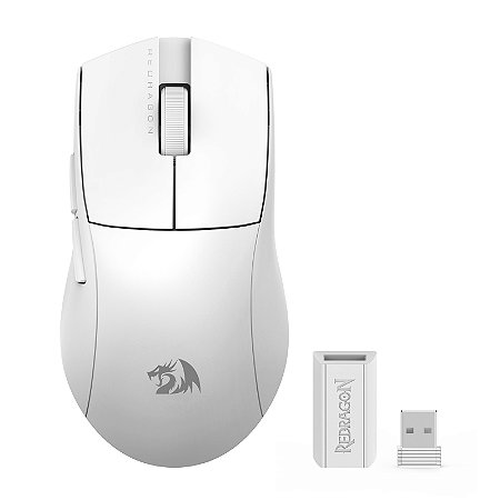 MOUSE GAMER SEM FIO REDRAGON KING PRO - M916W-PRO-1K BRANCO
