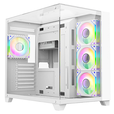 GABINETE LIKETEC ZEUS PRO GLASS SNOW SEM FAN