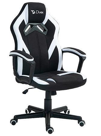 CADEIRA GAMER DUEX DX9025W, PRETO E BRANCO