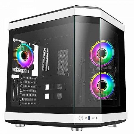 Gabinete Gamer Unreal Dark White Sem Fan ATX