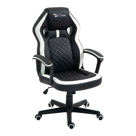 CADEIRA GAMER DUEX DX9026, PRETO E BRANCO
