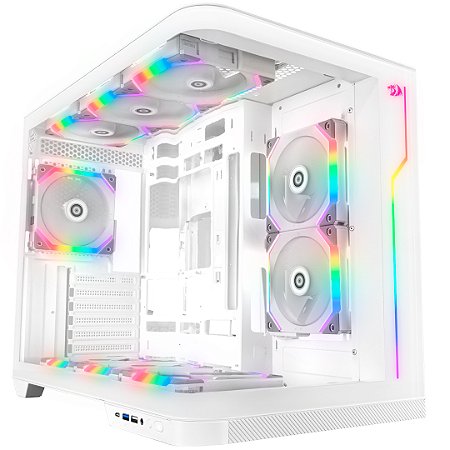 Gabinete Redragon Wideload Extreme Vidro Curvo Branco