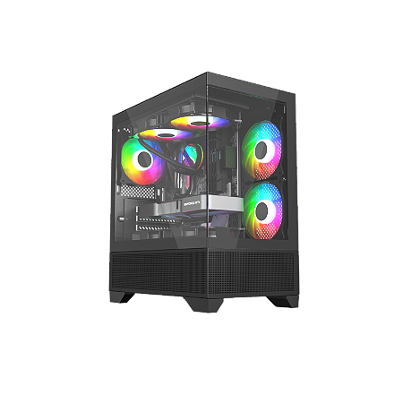Gabinete Gamer Liketec Kingdom Dark Mid Tower Vidro S/ Fans