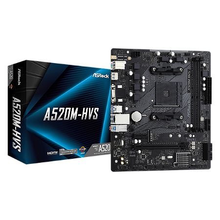 Placa Mae ASRock A520M-HVS A520 AMD AM4 mATX DDR4